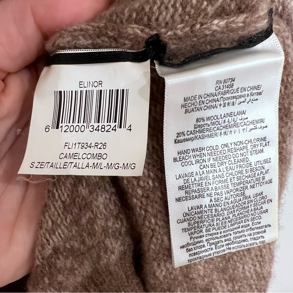 BCBGMaxAzria Elinor Cowl Neck Cashmere Wool Blend Sleeveless Tunic Sweater, M/L - Picture 10 of 12